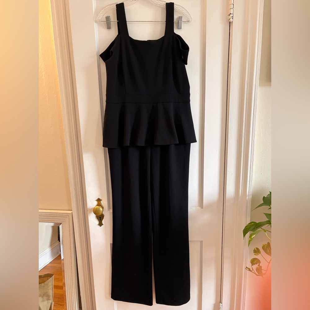 Chico’s Black Peplum Jumpsuit - Elegant Women's Jumpsuit sz M